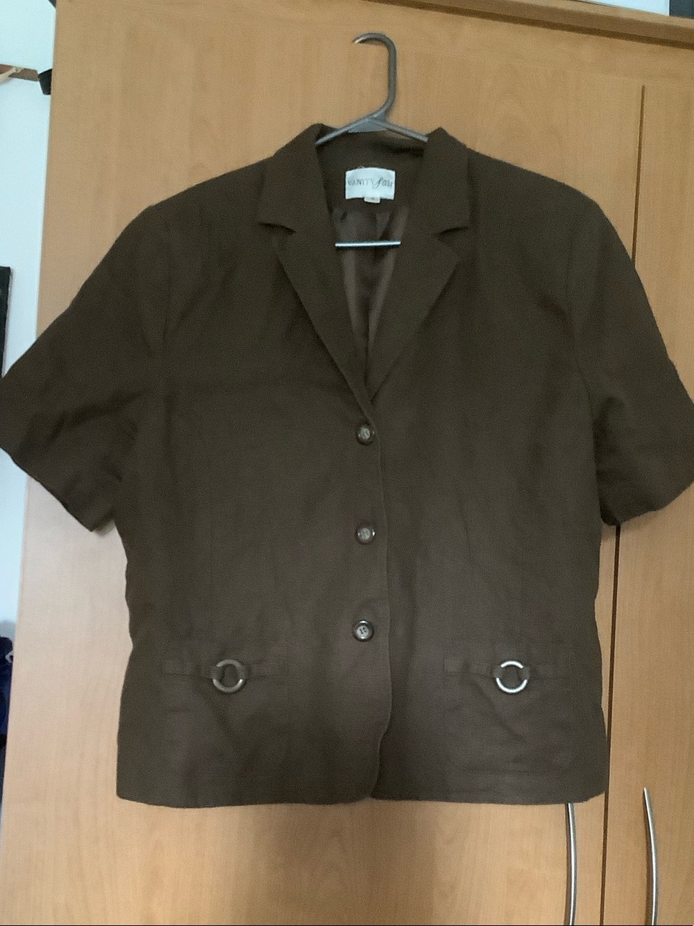 Vanity Fair Brown Short Sleeve Blazer Jacket